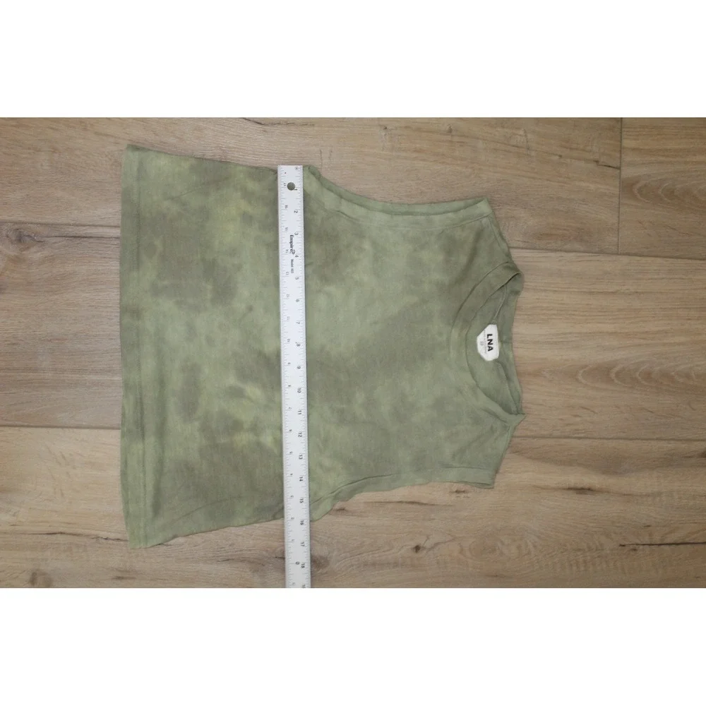 LNA Olive Green Tie Dye Muscle Tank Top XS Cotton Slub Jersey Made in USA - Picture 5 of 7